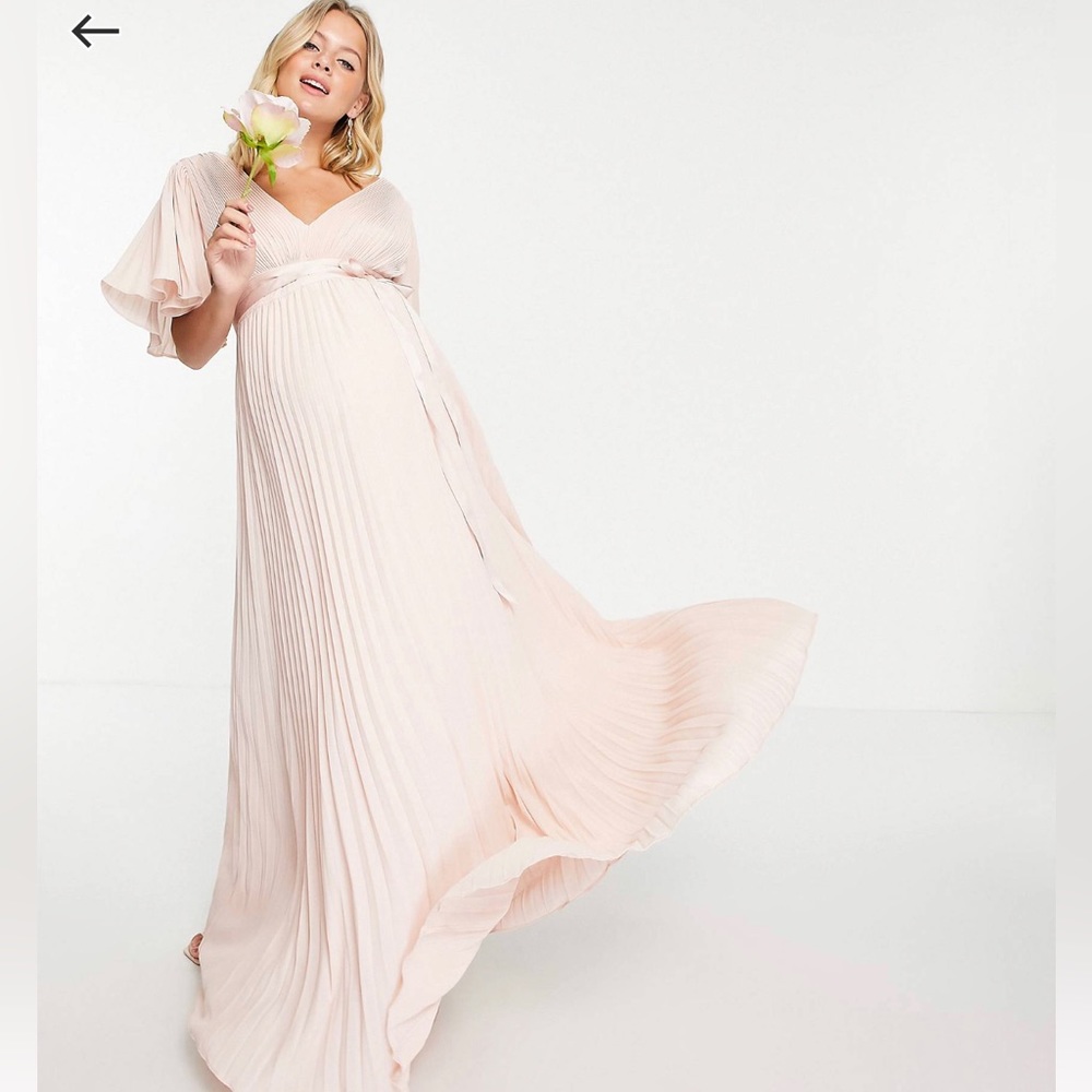 Light pink maxi maternity dress